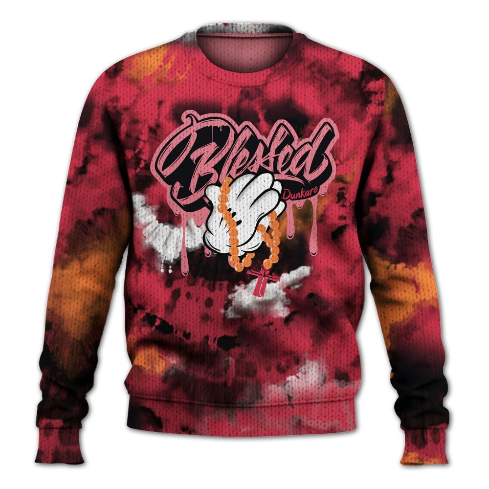 Knitted Sweater To Match Air Max Portal Bright Ceramic - God Blessed Tie Dye