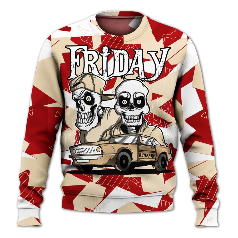 Sweatshirt To Match Dunk Low Strawberry Waffle - Friday Funny Retro All Over Print