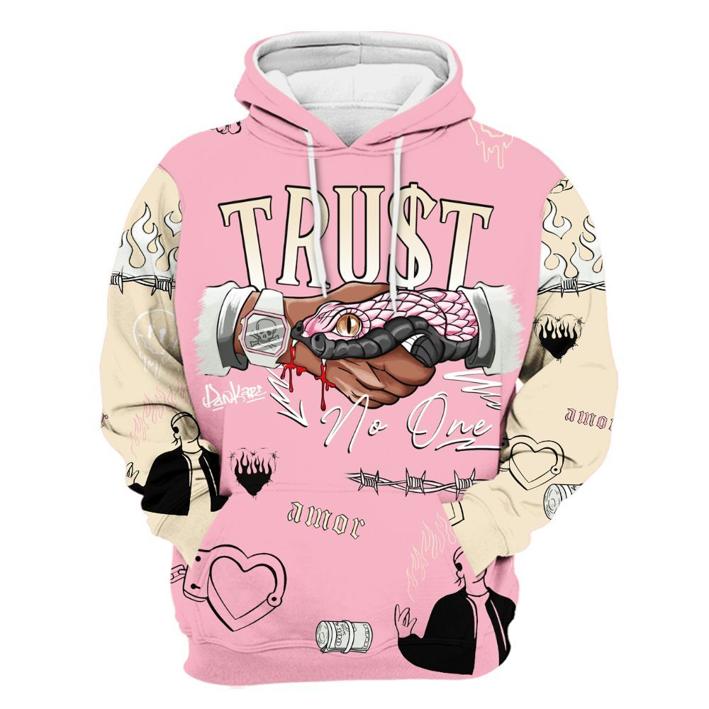 Hoodie To Match Low OG Shy Pink 1s - Snake Trust No One All Over Print