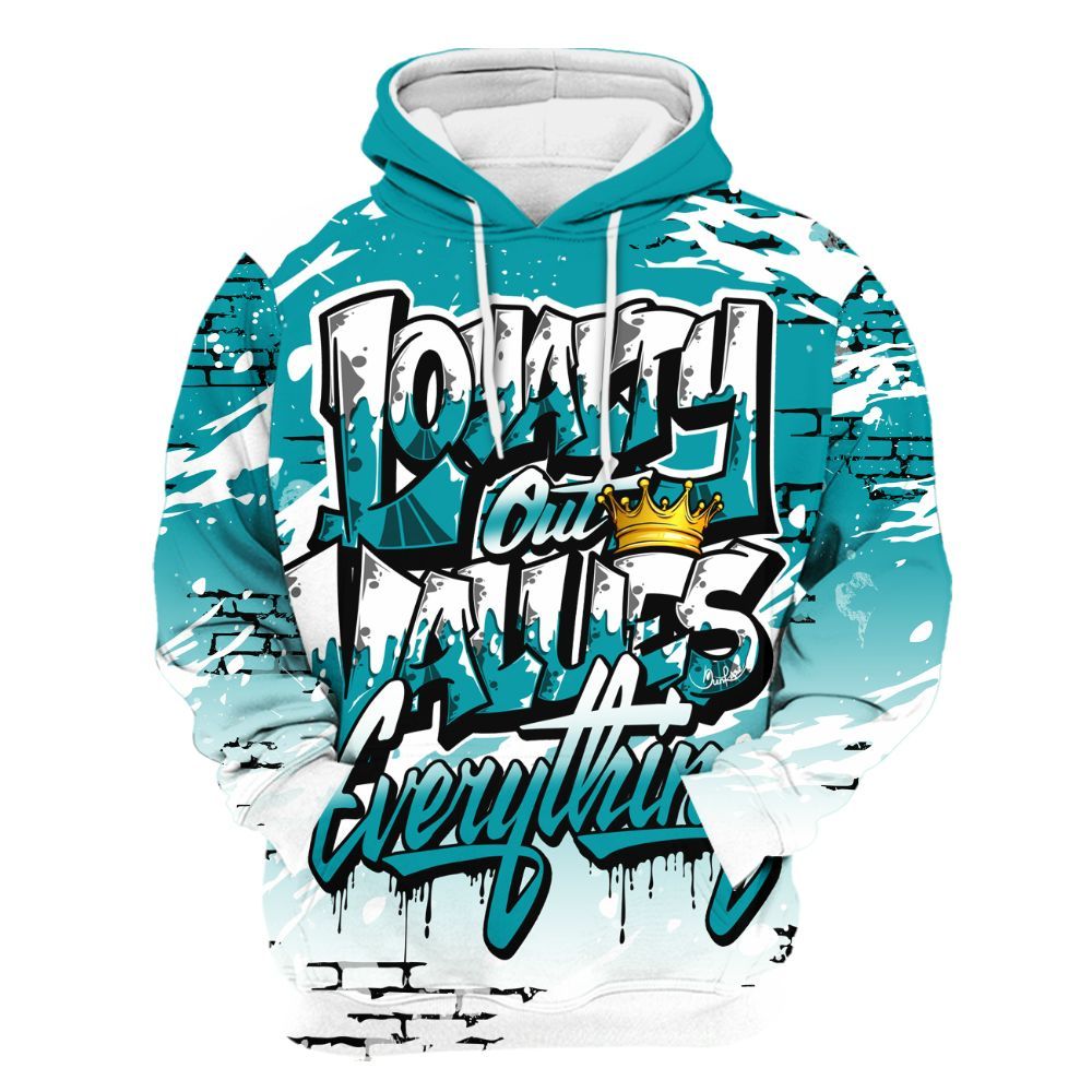 Hoodie To Match Air Griffey Max Aquamarine 1s - Values Of Loyalty Drip All Over Print