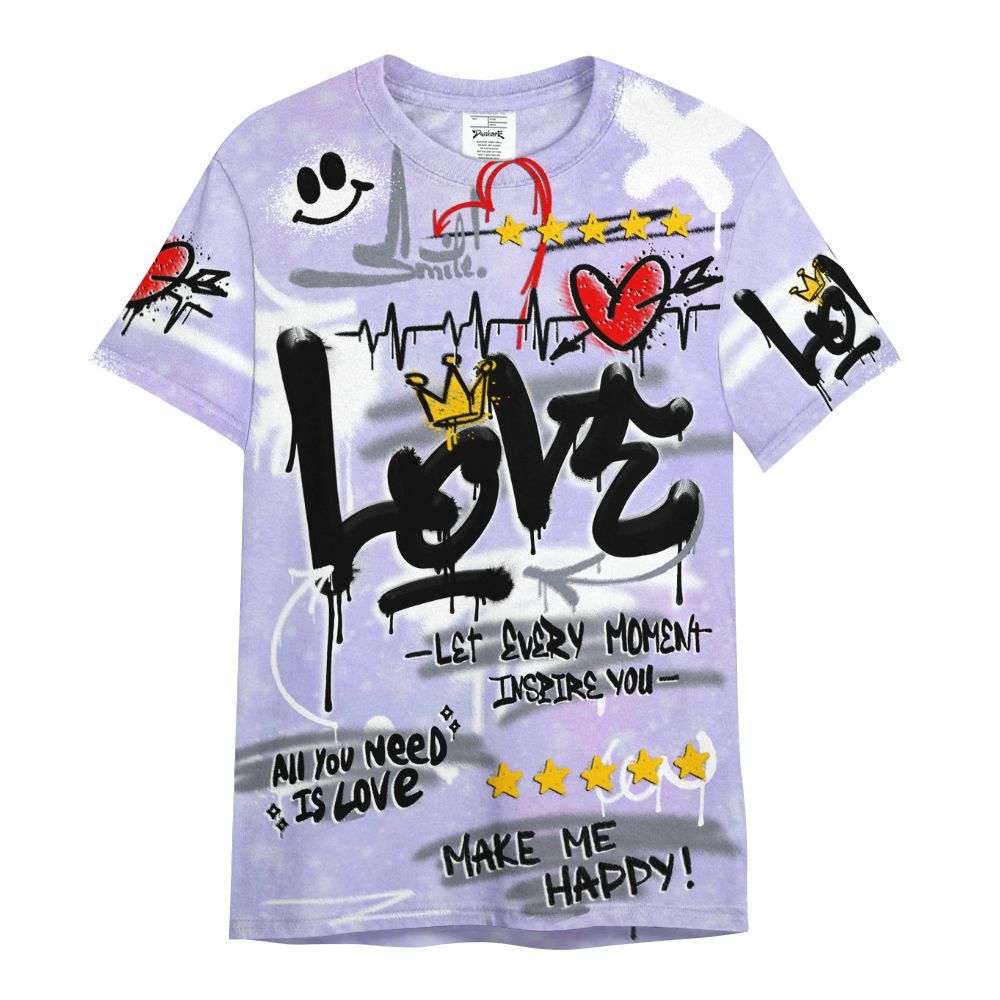 Shirt To Match Zen Master 4s - Happy Love Beats Graffiti Streetwear All Over Print