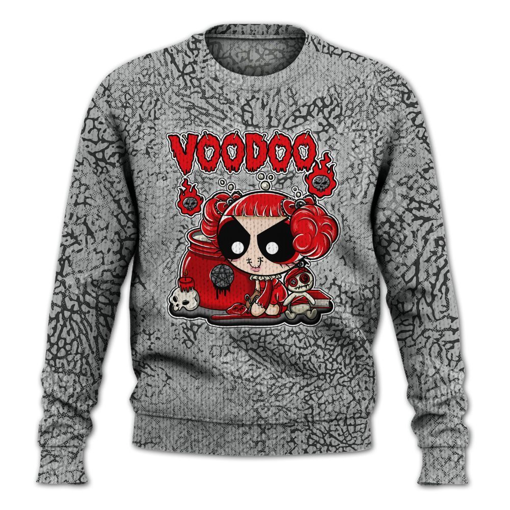 Knitted Sweater To Match Cement Grey 3s - Voodooz Heart Grunge