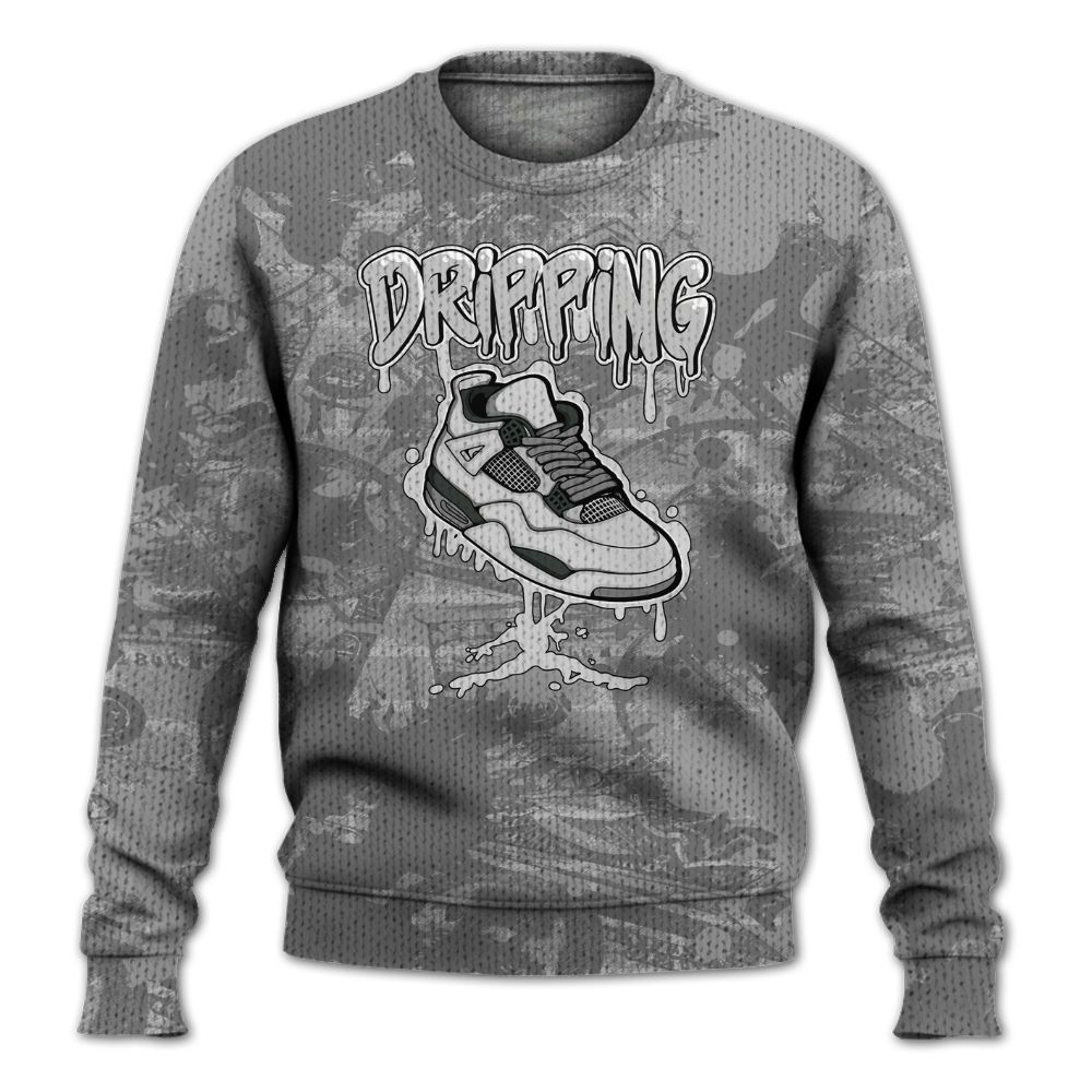Knitted Sweater To Match Black Wolf Grey 12s - Dripping Shoe 4S Graphic Street Art