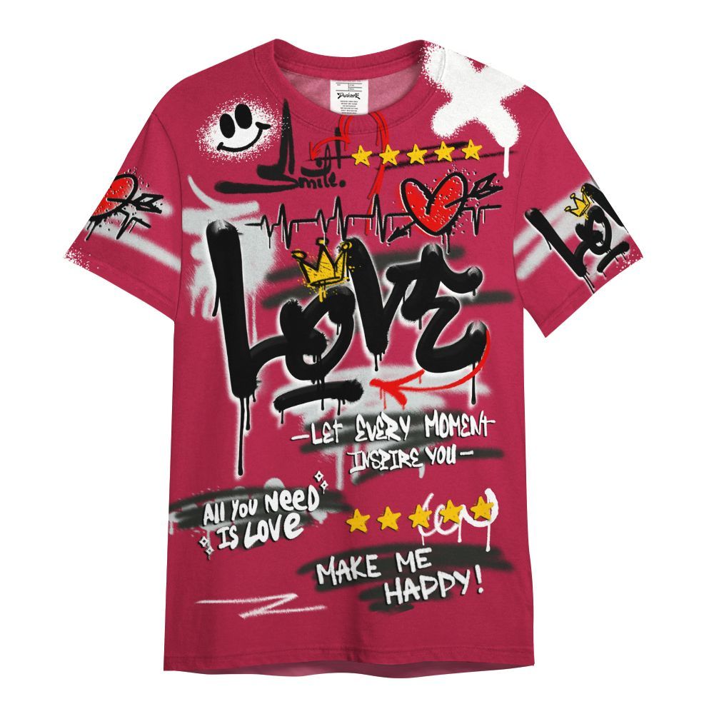 Shirt To Match Toro Bravo 4s - Happy Love Beats Graffiti Streetwear All Over Print