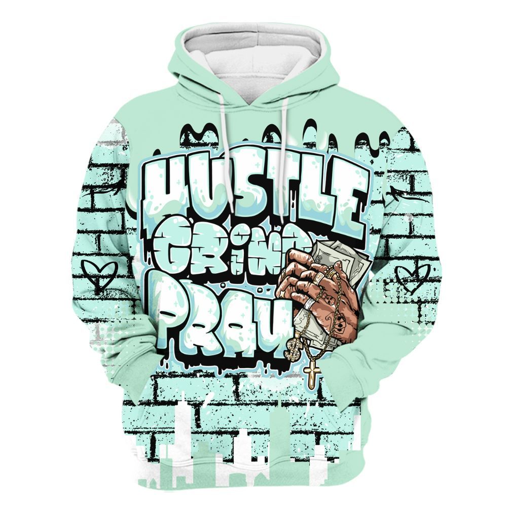 Hoodie To Match Retro Low Igloo 11s - Hustles Grind Pray Drip All Over Print