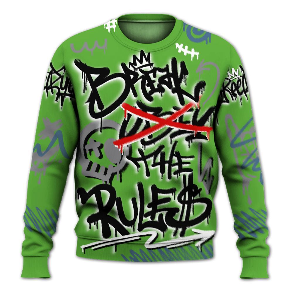 Sweatshirt To Match Retro Green Bean 5s - Break Rules Streetwear All Over Print
