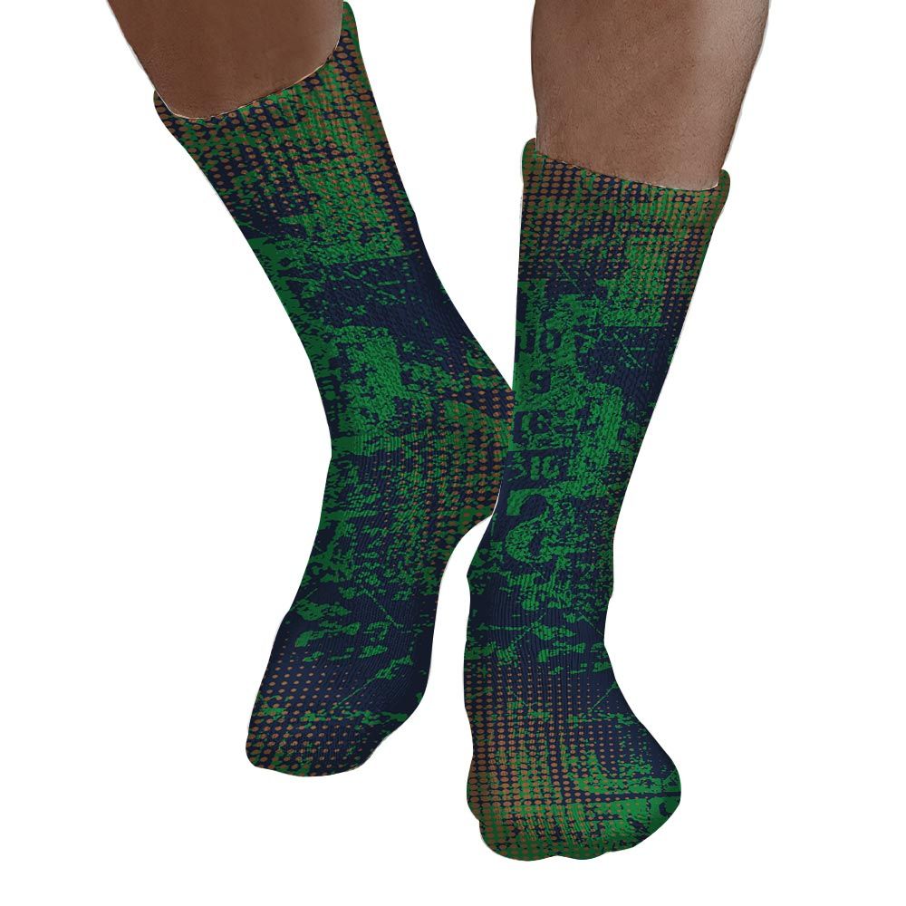 Sock To Match Midnight Navy 13s - Glitch Text Graphic Unisex