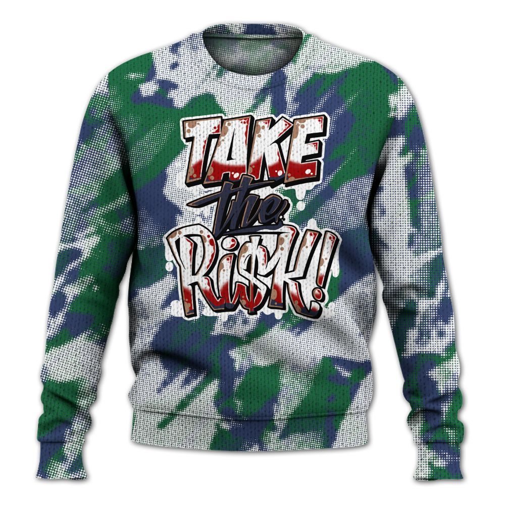 Knitted Sweater To Match Midnight Navy 13s - Take Risks Abstract