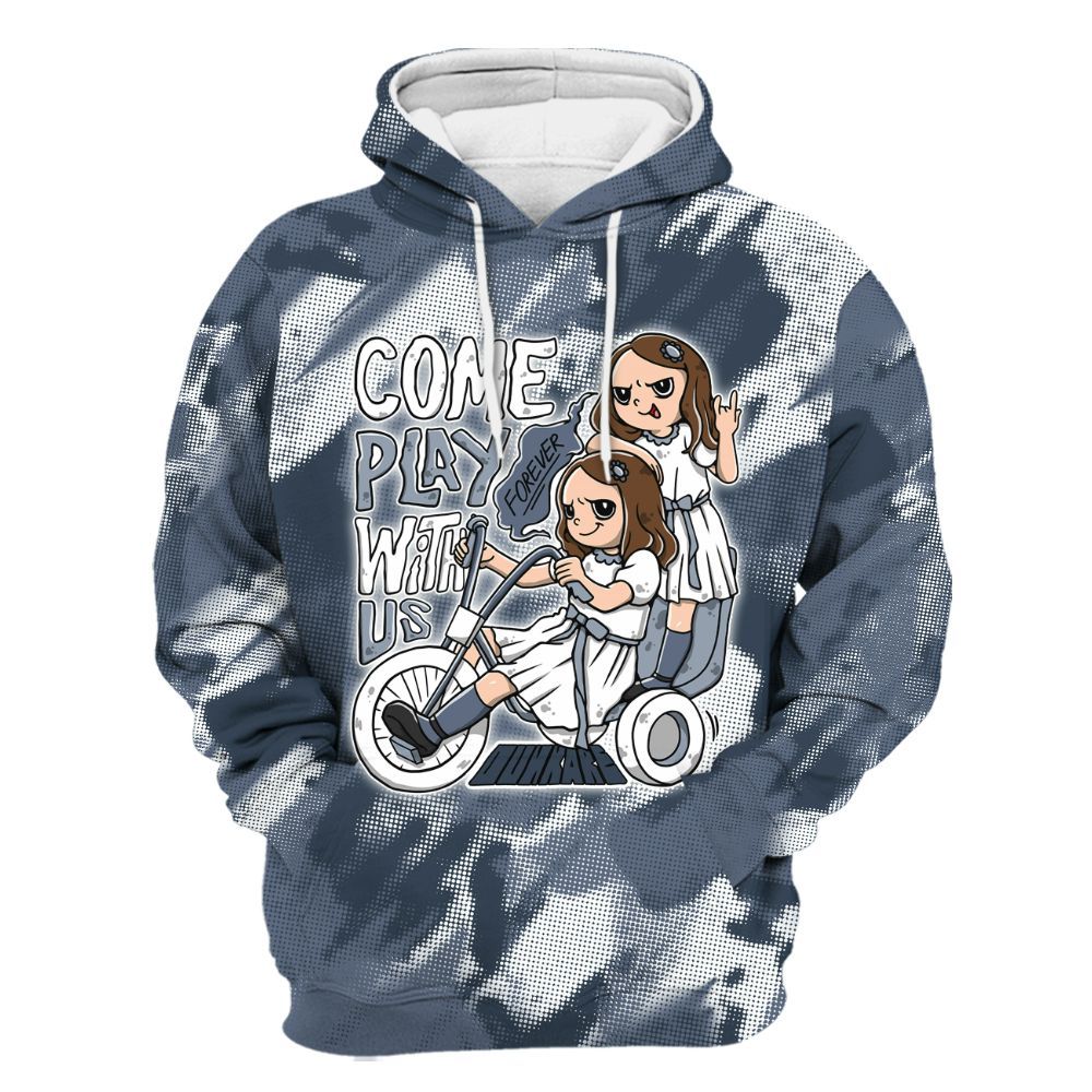 Hoodie To Match Low Diffused Blue 11s - Come Hangout Halloween Abstract Halftone All Over Print