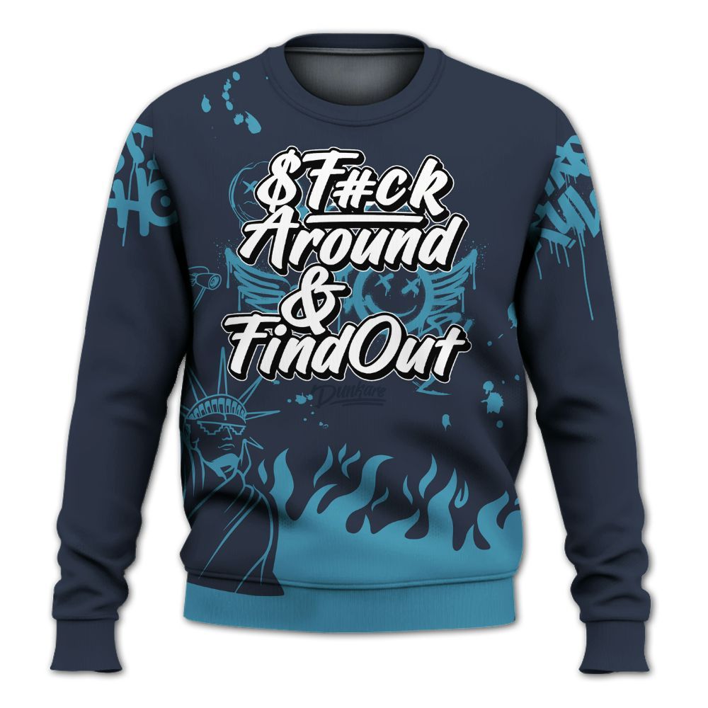 Sweatshirt To Match Retro Obsidian 13s - Graphic Fck Around Find Out All Over Print