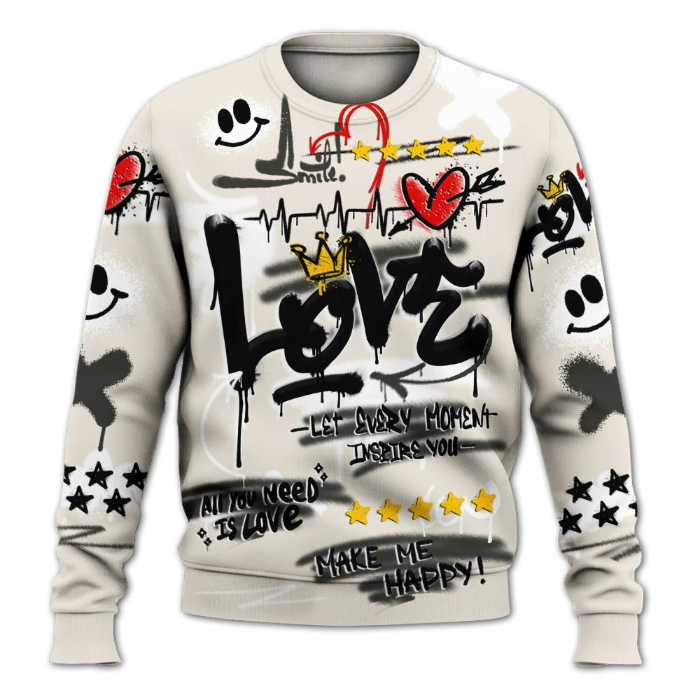 Sweatshirt To Match Air Max Plus Moonlight Swarovski - Happy Love Beats Graffiti Streetwear All Over Print