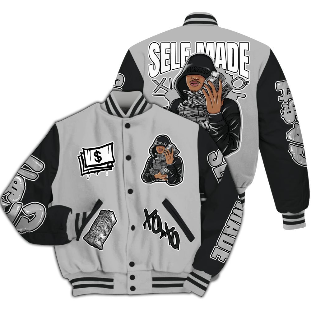 Varsity Jacket To Match Low 85 Metallic Black 1s - Selfmade Unique All Over Print