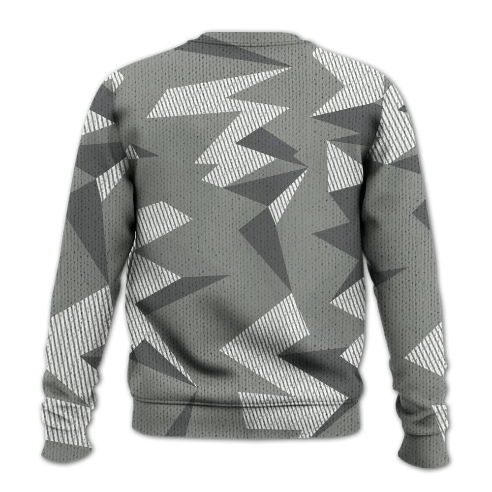 Knitted Sweater To Match Paris Olympics 4s - Geometric Camouflage Pattern