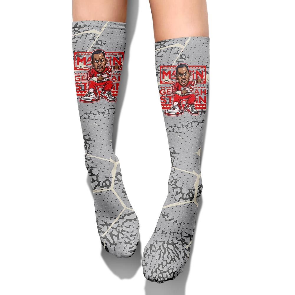 Sock To Match Cement Grey 3s - Get Tag Sneakers Steppin' Graphic