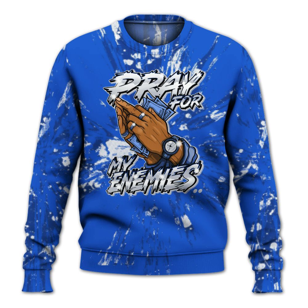 Sweatshirt To Match Air Foamposite One Royal - Prayed For Enemies Graphic Luxury All Over Print