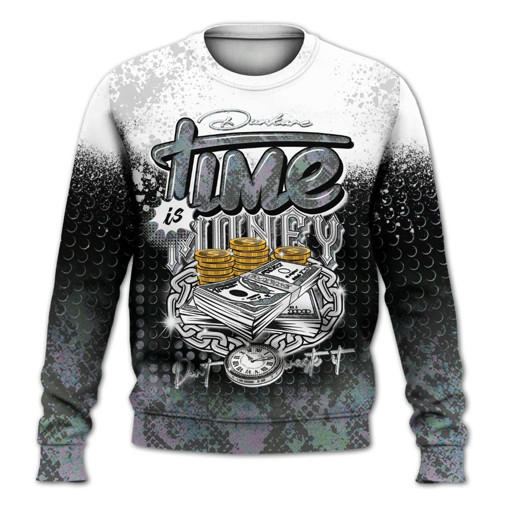 Sweatshirt To Match Low CNY Year Of The Snake 11s - Halftone Time Is Money All Over Print