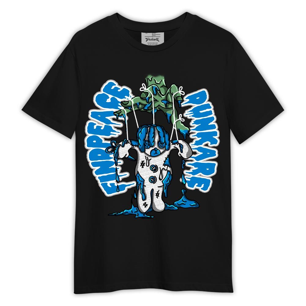 Shirt To Match Industrial Blue 4s - Find Peace Bear Shirt Outfit Military Blue 4s