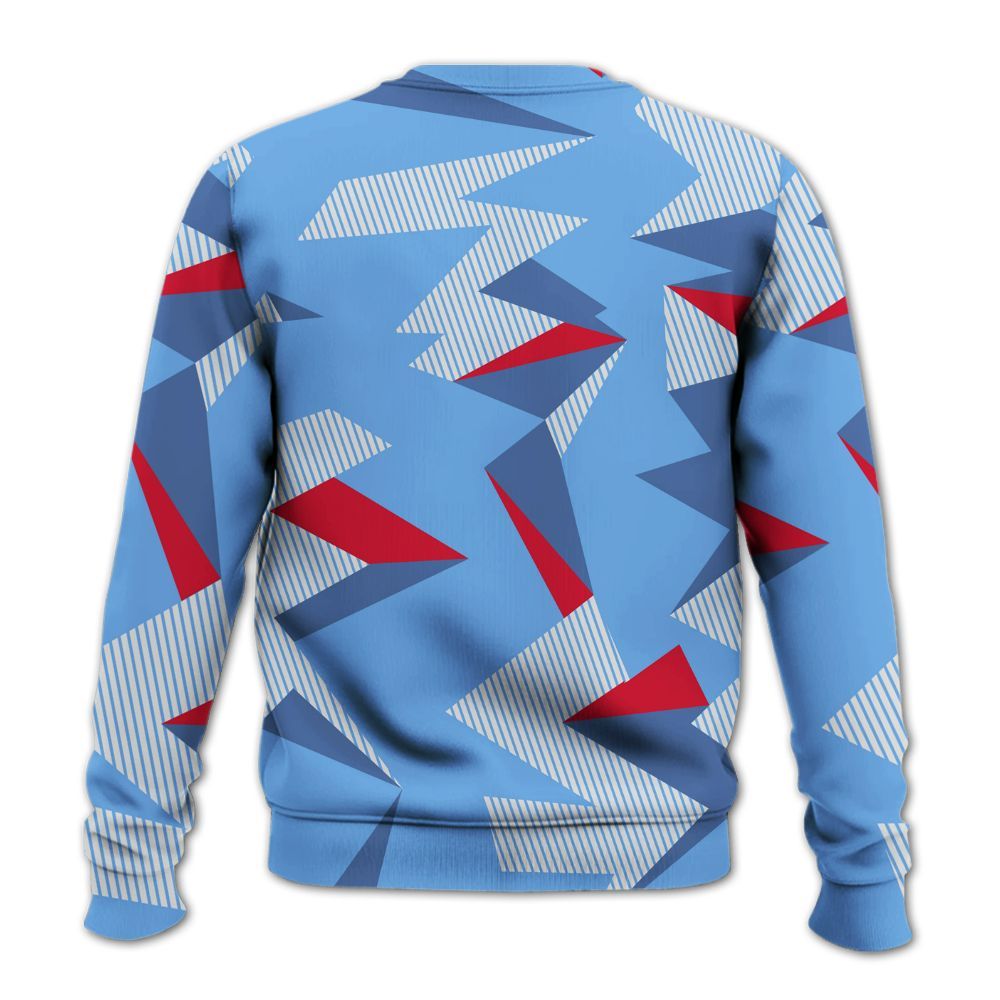 Sweatshirt To Match University Blue 6s - Geometric Camouflage Pattern All Over Print