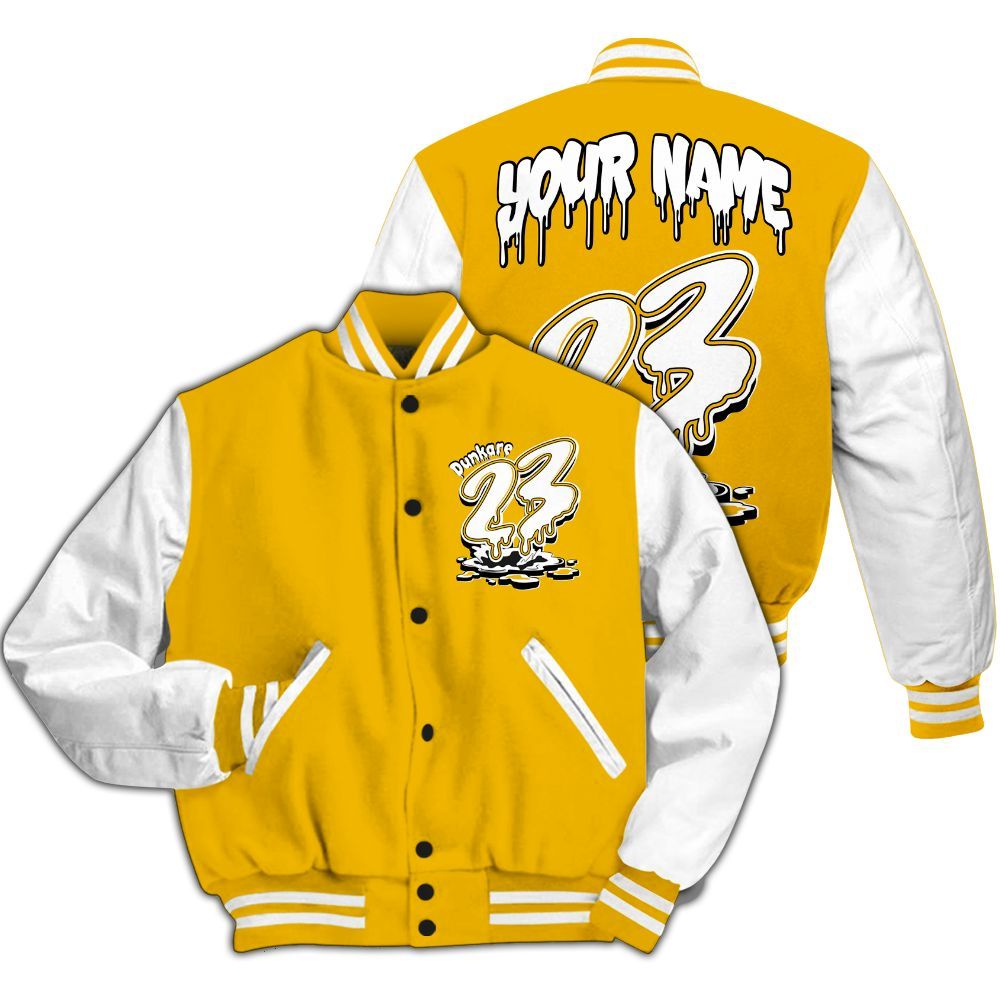 Varsity Jacket To Match Del Sol 13s - Custom Name 23 Drip All Over Print