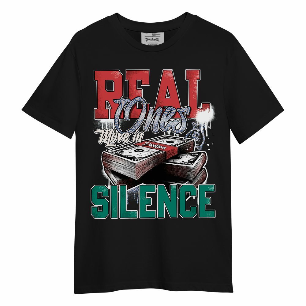 Shirt To Match OG True Blue 3s - Move In Silence Money Graphic