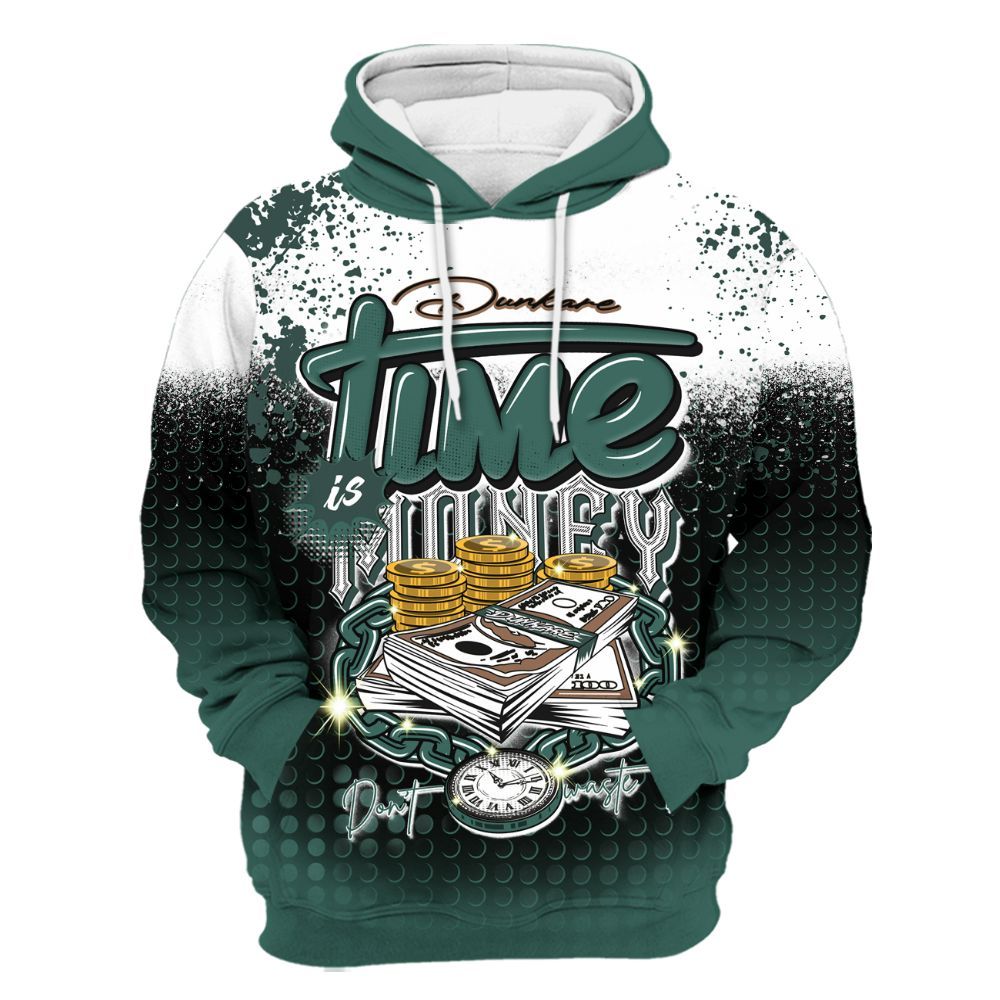 Hoodie To Match Low OG Oxidized Green 1s - Halftone Time Is Money All Over Print