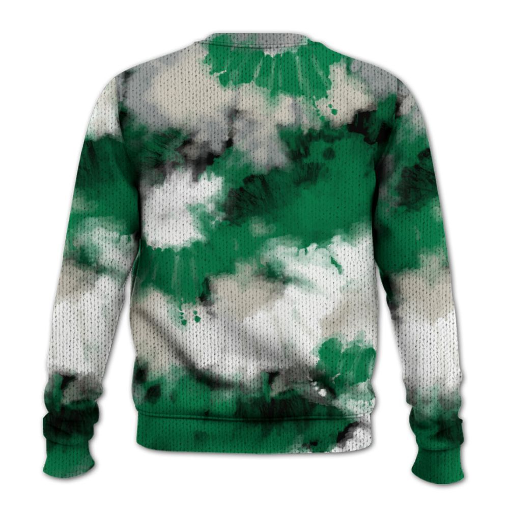Knitted Sweater To Match Lucky Green 2s - Tie Dye FK Around Find Out