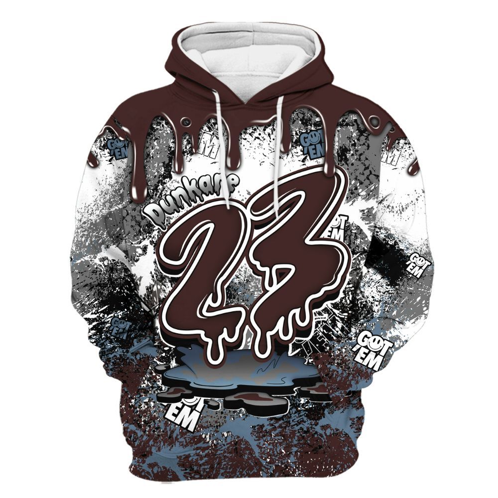 Hoodie To Match Burgundy 5s - Dripping 23 Drip All Over Print