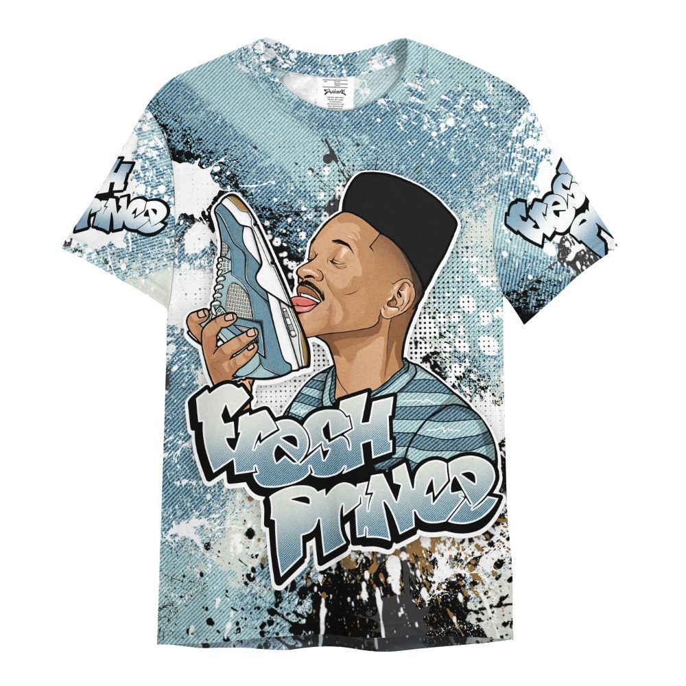 Shirt To Match Denim Worn Blue 2025 4s - Fresh Sneaker Lick All Over Print