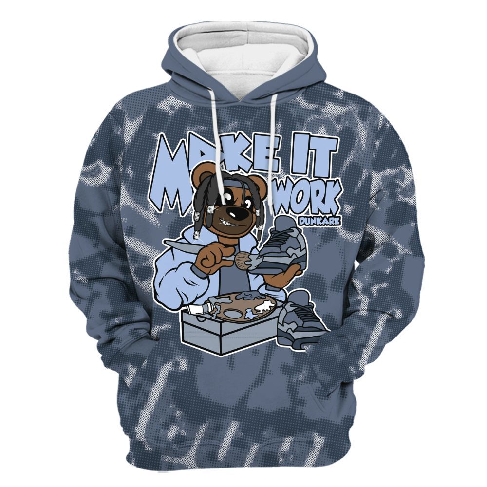 Hoodie To Match Low Diffused Blue 11s - Pull It Off Bear Street All Over Print