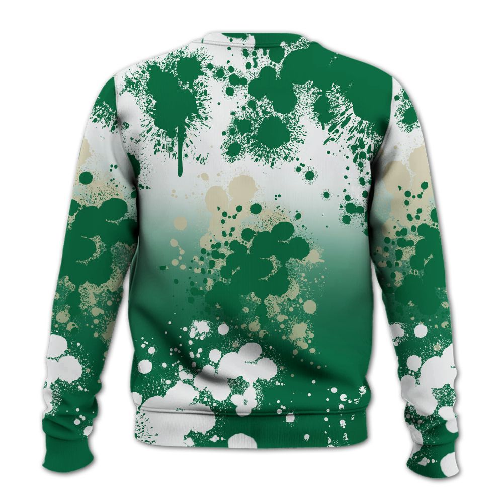 Sweatshirt To Match Pine Green 4s - God Blessed Ink Drip All Over Print