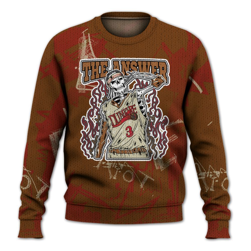 Knitted Sweater To Match Archaeo Brown 5s - Allen Answer Skeleton Messyz