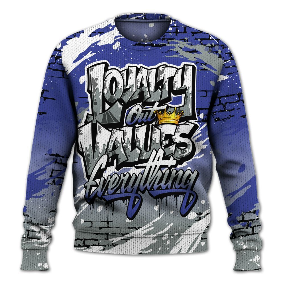 Knitted Sweater To Match Shox TL Royal - Values Of Loyalty Drip