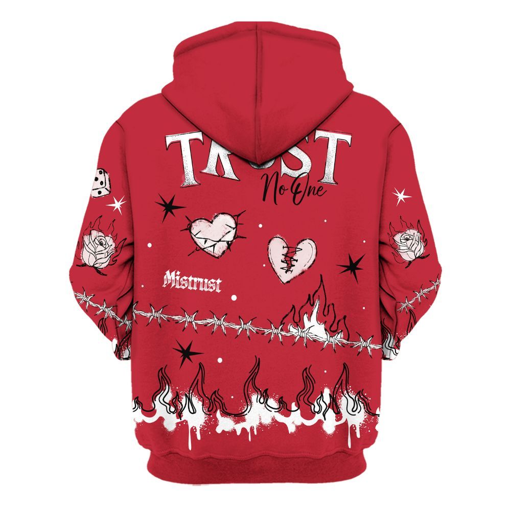 Hoodie To Match Red Flint 13s - Trust No One Snake-Bite Doodle Crayon All Over Print