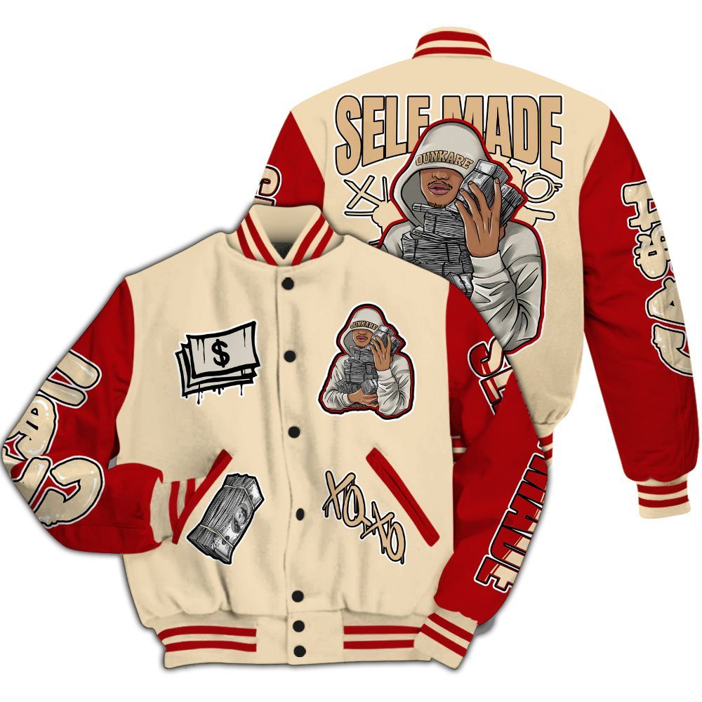 Varsity Jacket To Match Dunk Low Strawberry Waffle - Selfmade Unique All Over Print