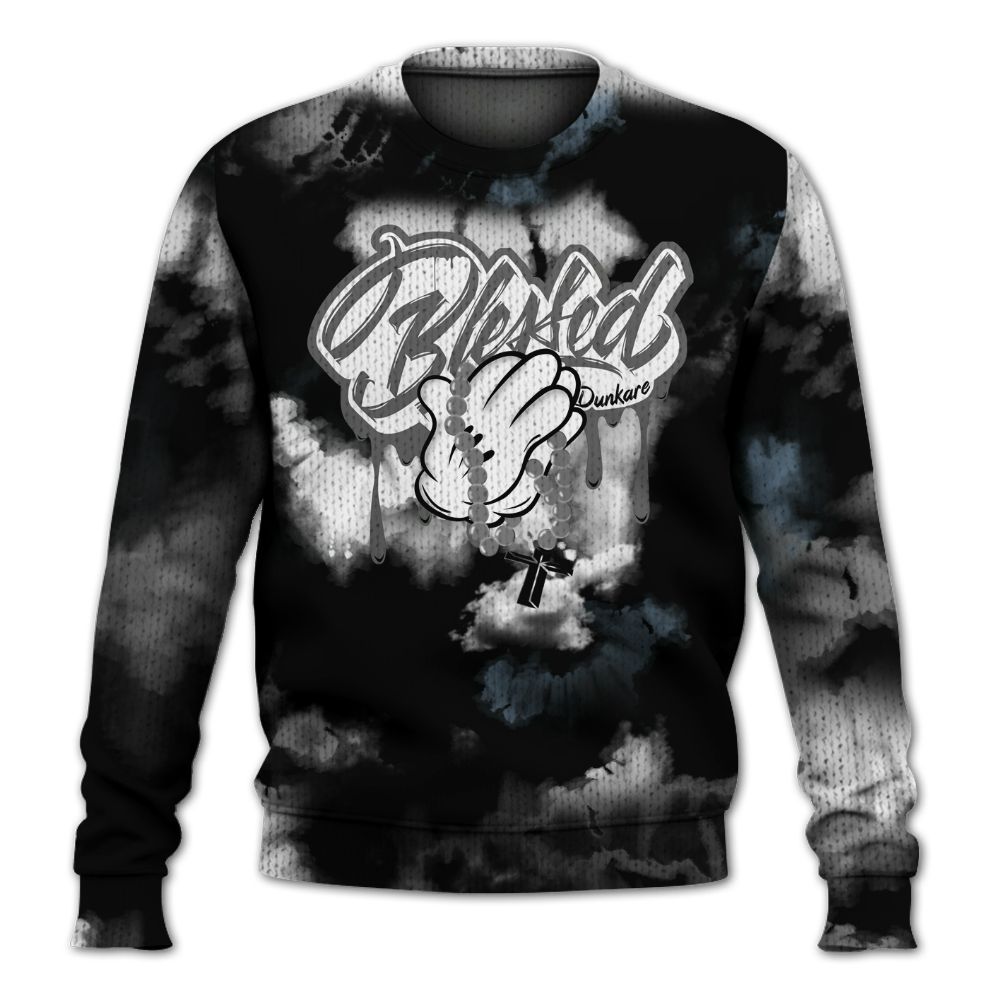 Knitted Sweater To Match Black Chrome 6s - God Blessed Tie Dye