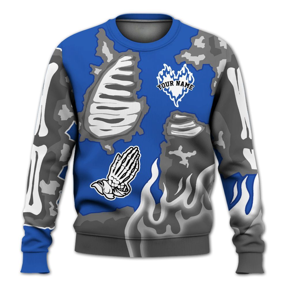 Sweatshirt To Match Lucky Shorts 3s - Dislike Us Graphic Burning Custom Name All Over Print