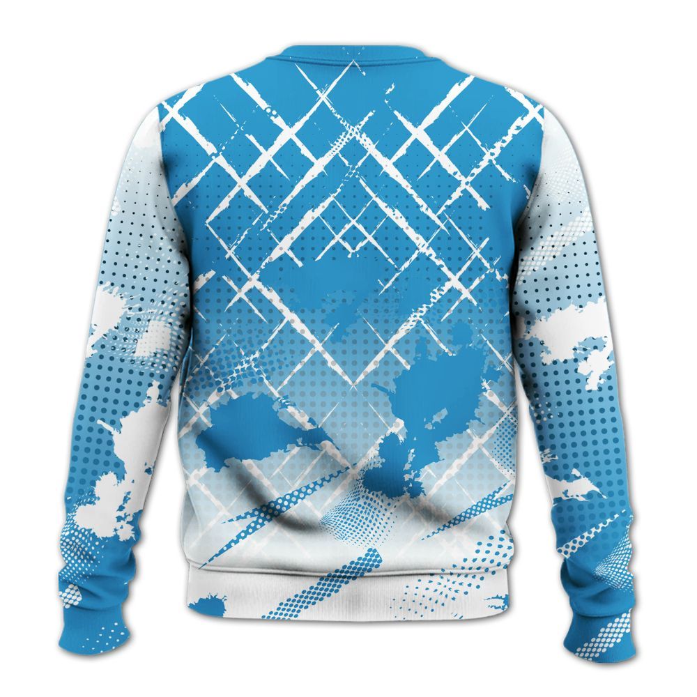 Sweatshirt To Match Powder Blue 9s - Halftone Stand Business Dripping All Over Print