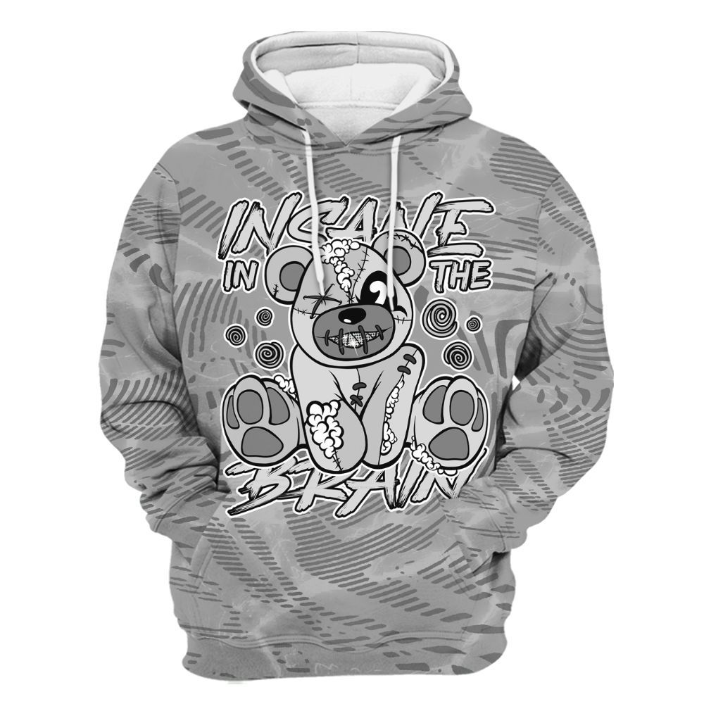 Hoodie To Match Black Wolf Grey 12s - Insanes Bear Fume All Over Print