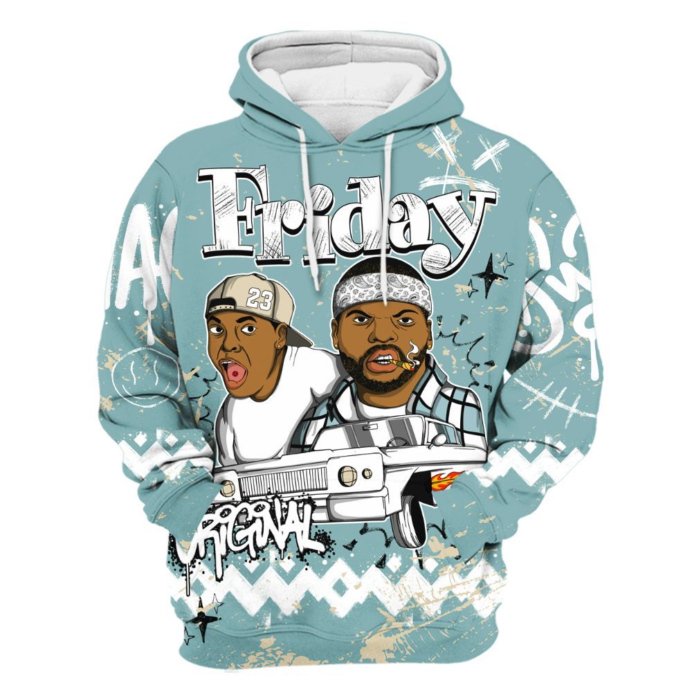 Hoodie To Match Dunk Low Glacier Blue Pale Ivory - Friday Sneaker Crayon All Over Print
