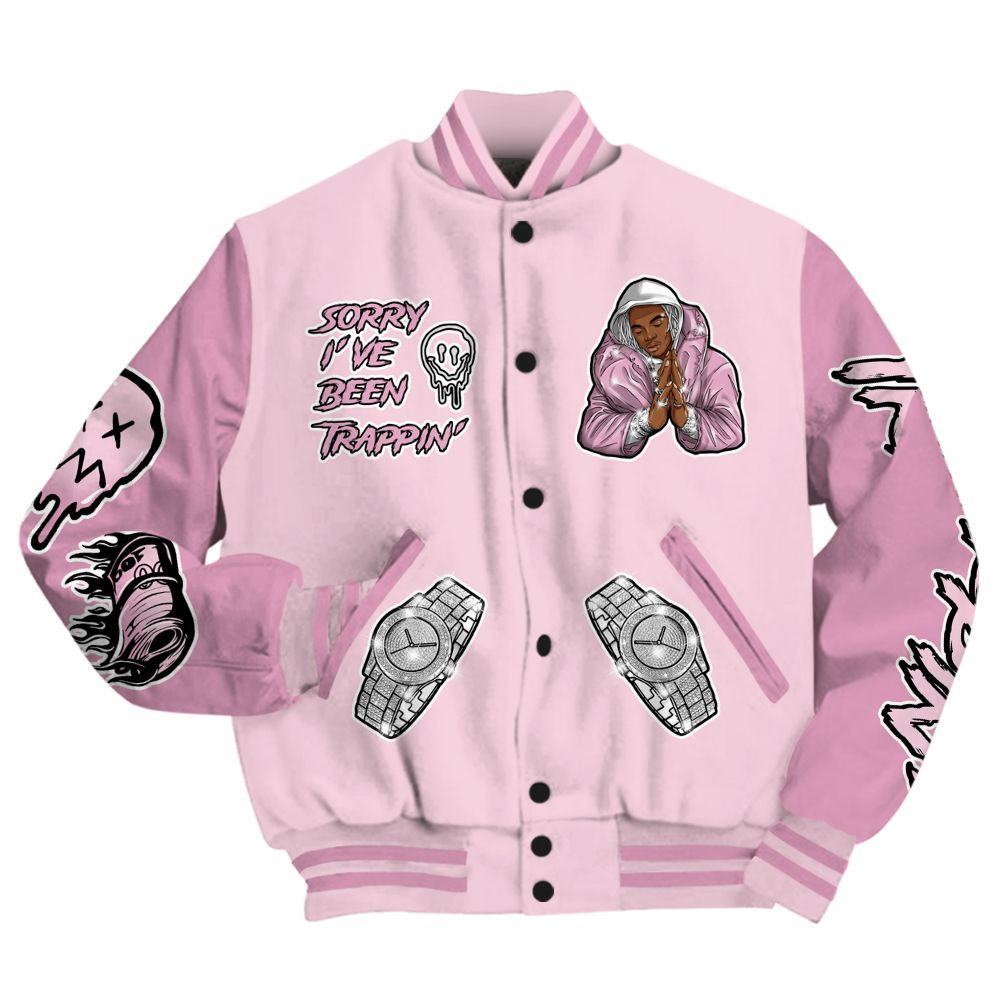 Varsity Jacket To Match Orchid 4s - Trappin' Unique All Over Print
