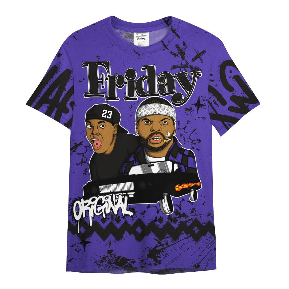 Shirt To Match Field Purple 12s - Friday Sneaker Crayon All Over Print