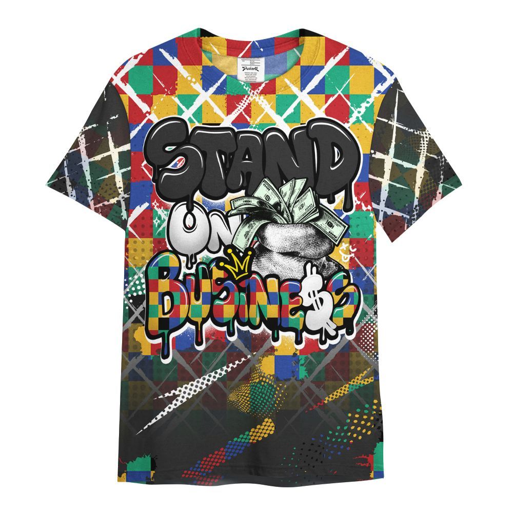 Shirt To Match Air Rainbow Weave - Halftone Stand Business Dripping All Over Print