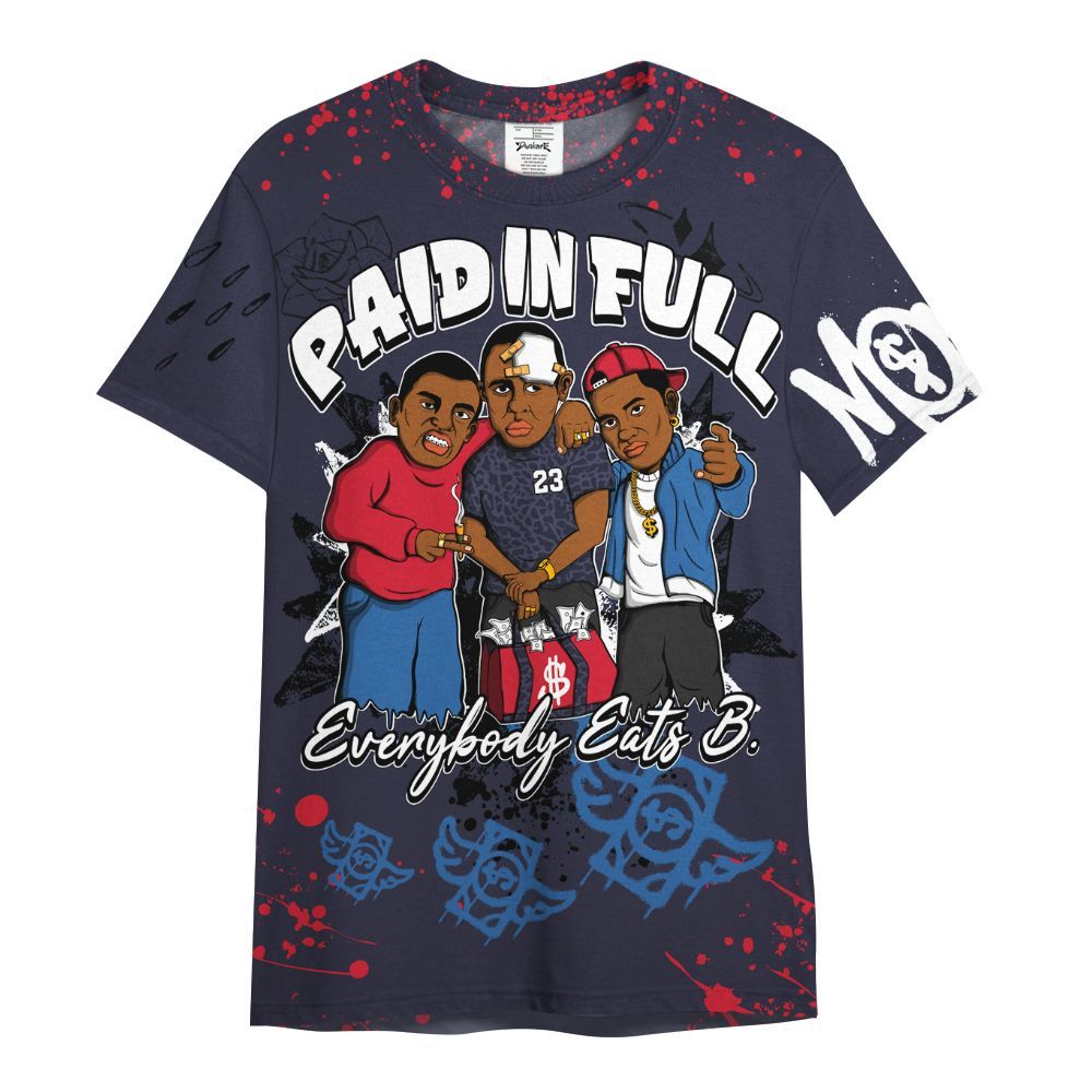 Shirt To Match Sports Renaissance 3s - Everybody Paid In Full Crayon All Over Print