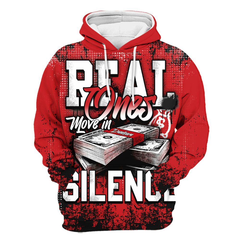 Hoodie To Match Bloodline 12s - Move In Silence Money Street Retro All Over Print