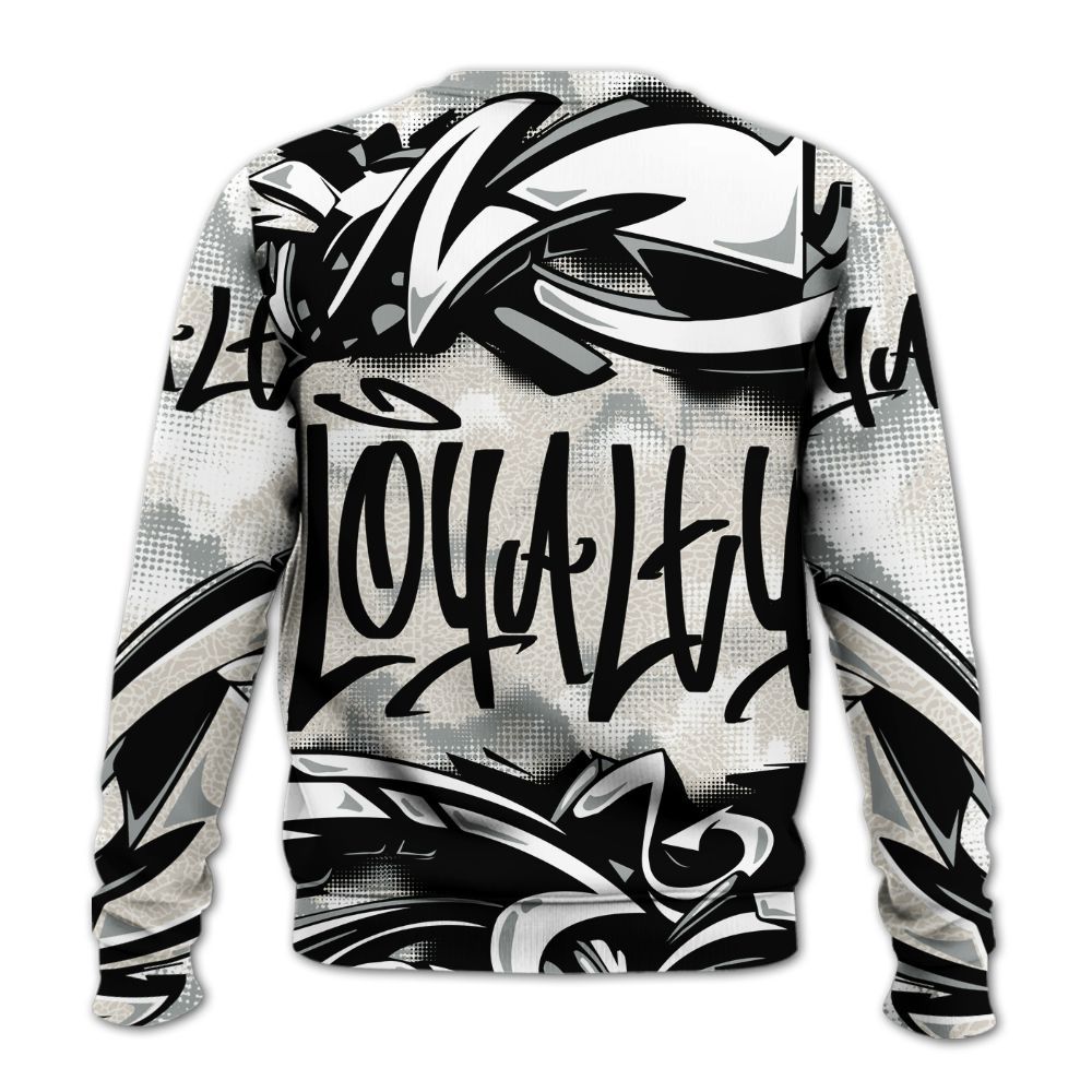 Sweatshirt To Match Retro Pure Money 3s - Loyalty Out Value Graffiti All Over Print