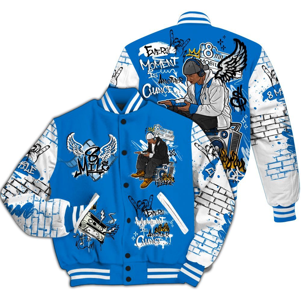 Varsity Jacket To Match Blueberry 12s - 8Mile Movie Graffiti All Over Print