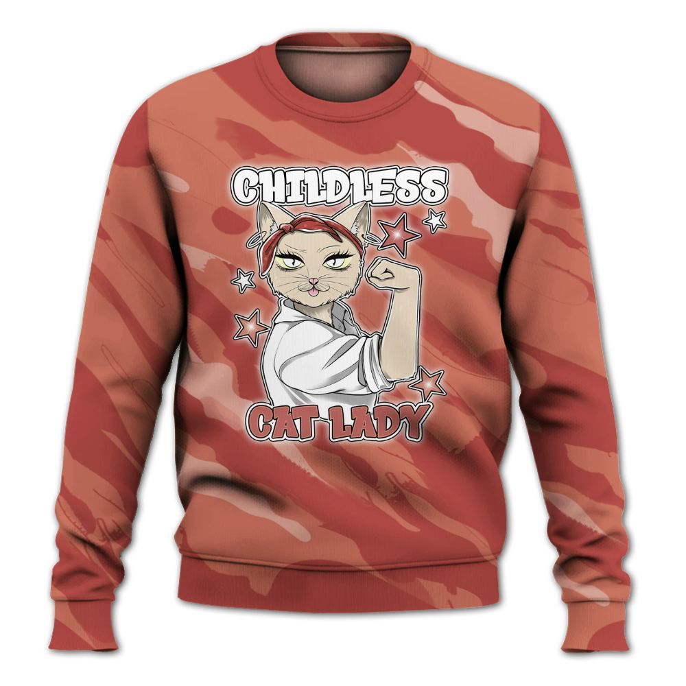 Sweatshirt To Match Dune Red 13s - Childless Kat Lady All Over Print