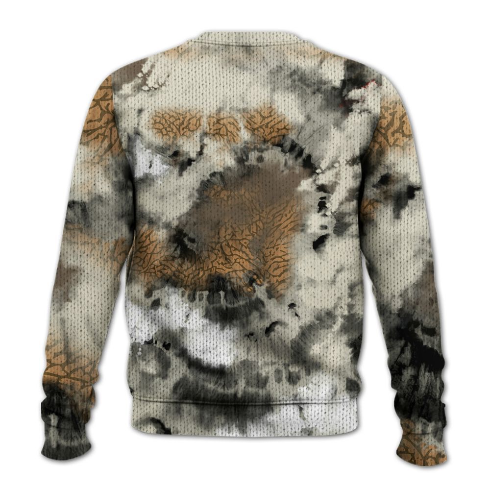 Knitted Sweater To Match Orewood Brown 3s - God Blessed Tie Dye