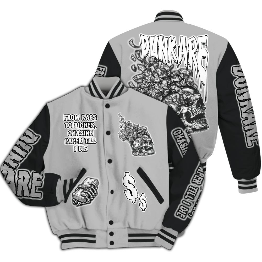 Varsity Jacket To Match Low 85 Metallic Black 1s - From Rags To Riches All Over Print