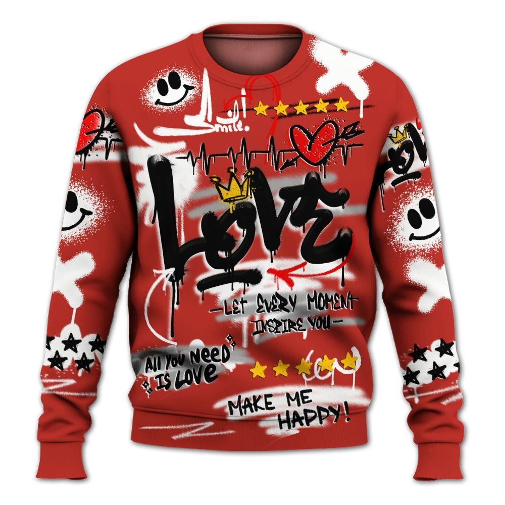 Dunkare Dunk Low St. Johns Shirt, Happy Love Beats Graffiti Streetwear All Over Print Unisex Sweatshirt